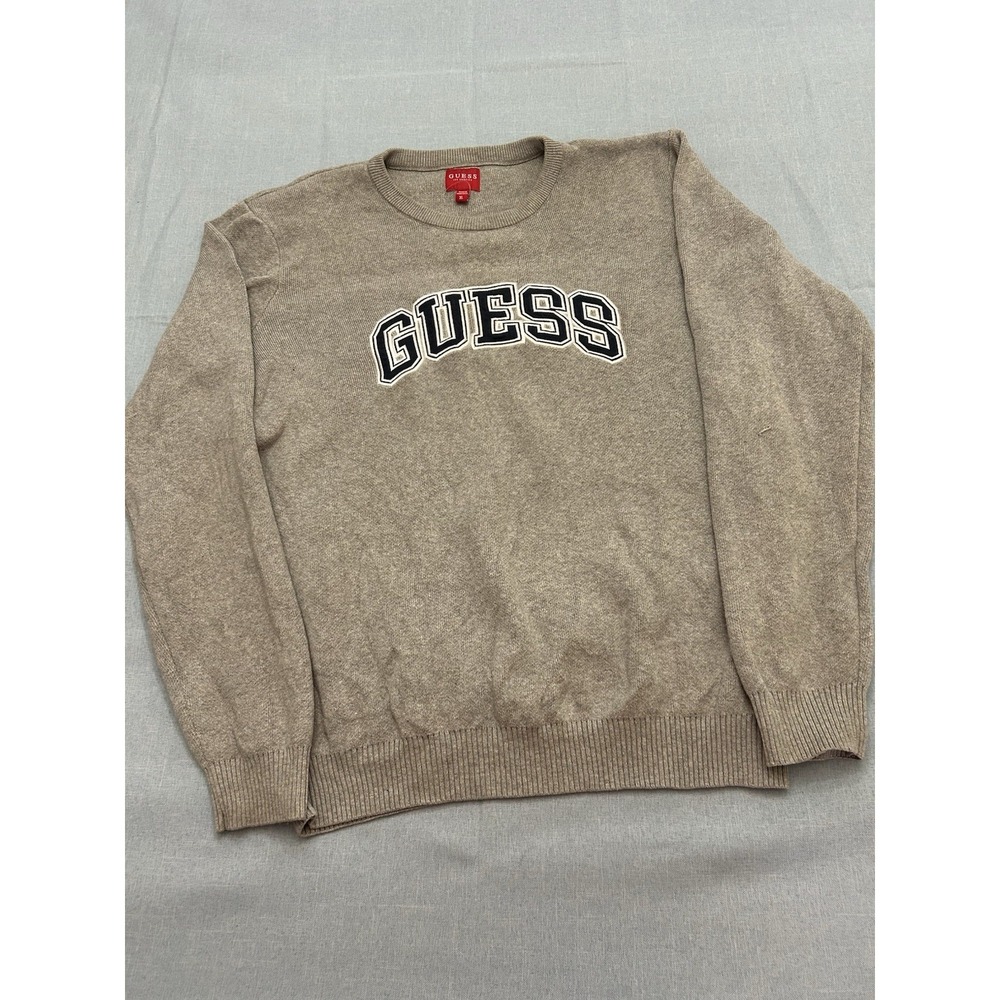 Guess Los Angeles crewneck sweater with a‎ large spellout logo grey XL